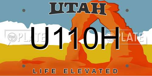 U110H Utah License Plate