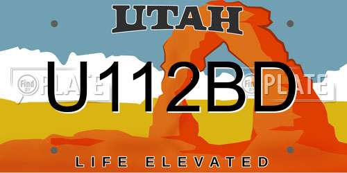 U112BD Utah License Plate