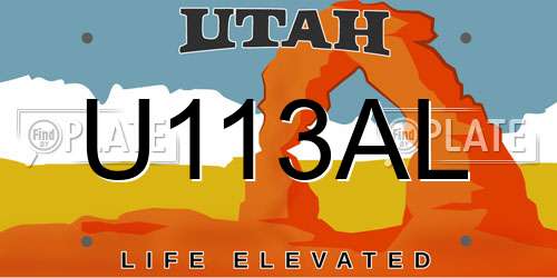 U113AL Utah License Plate