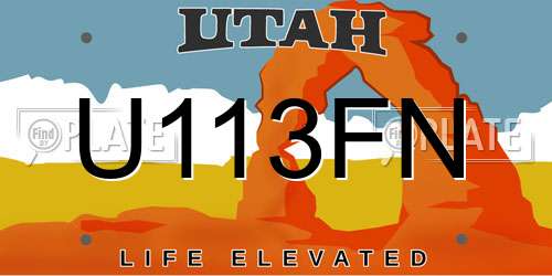 U113FN Utah License Plate