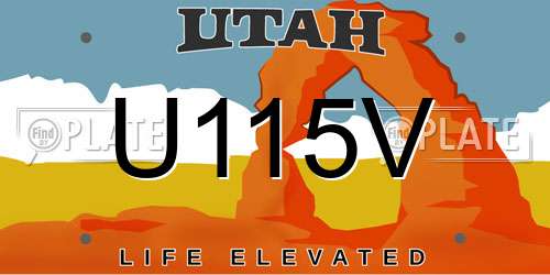 U115V Utah License Plate