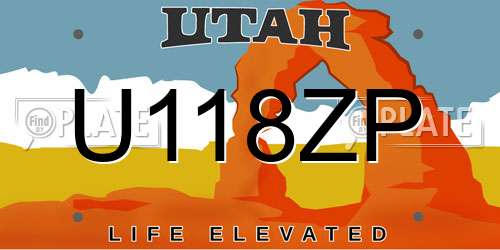 U118ZP Utah License Plate