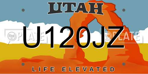 U120JZ Utah License Plate
