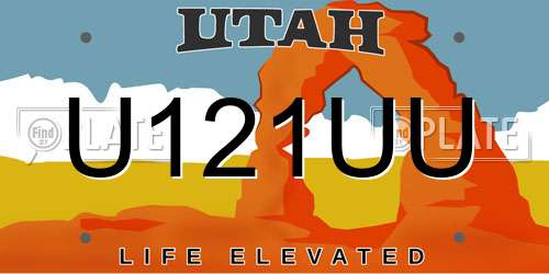 U121UU Utah License Plate