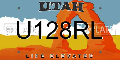 U128RL Utah License Plate