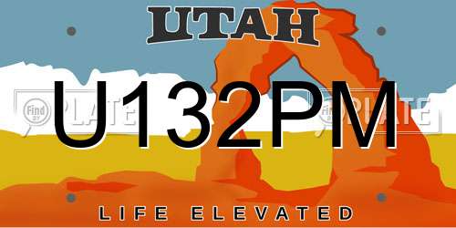 U132PM Utah License Plate