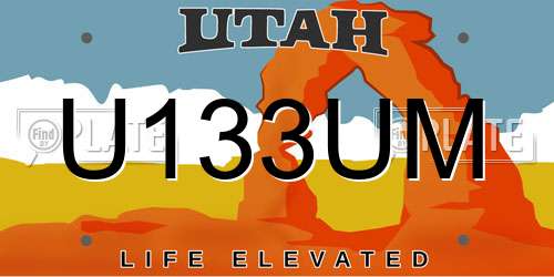 U133UM Utah License Plate