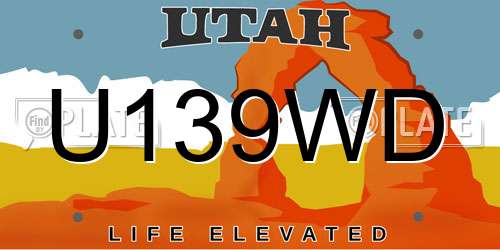 U139WD Utah License Plate
