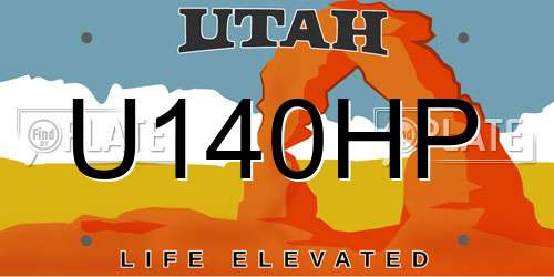 U140HP Utah License Plate