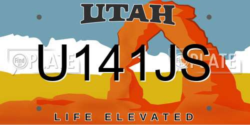 U141JS Utah License Plate