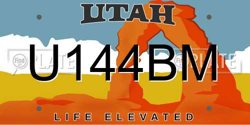 U144BM Utah License Plate