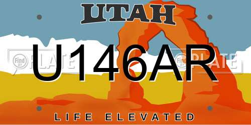 U146AR Utah License Plate
