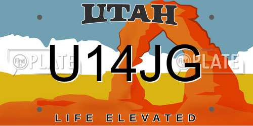 U14JG Utah License Plate