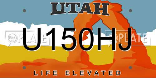 U150HJ Utah License Plate