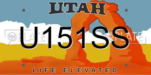 U151SS Utah License Plate
