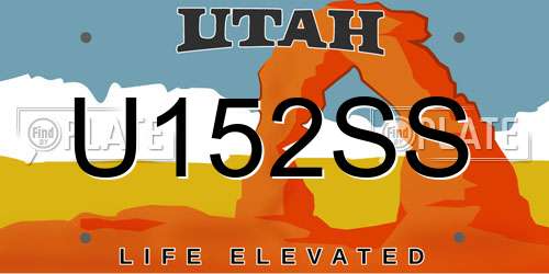U152SS Utah License Plate