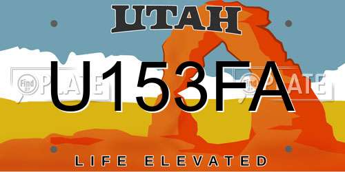 U153FA Utah License Plate