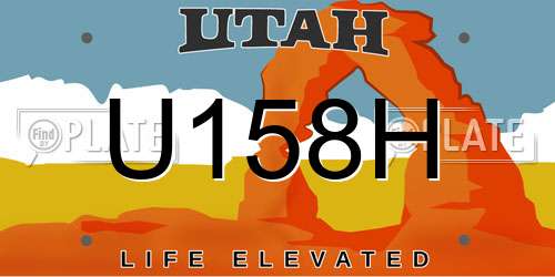 U158H Utah License Plate