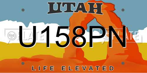 U158PN Utah License Plate