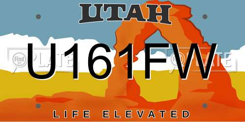 U161FW Utah License Plate