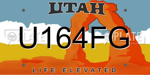 U164FG Utah License Plate