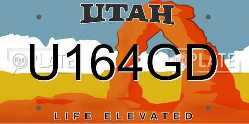 U164GD Utah License Plate