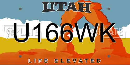 U166WK Utah License Plate