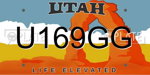 U169GG Utah License Plate