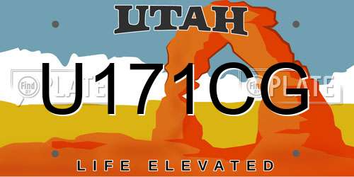 U171CG Utah License Plate