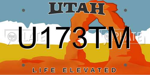 U173TM Utah License Plate