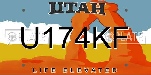 U174KF Utah License Plate