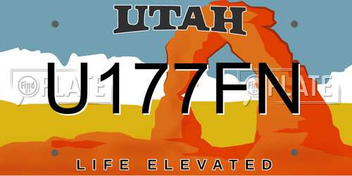 U177FN Utah License Plate