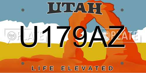 U179AZ Utah License Plate