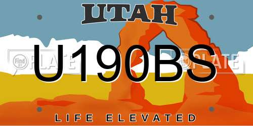 U190BS Utah License Plate