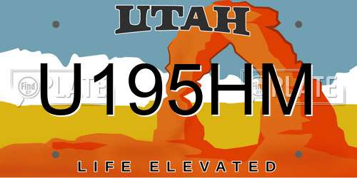U195HM Utah License Plate