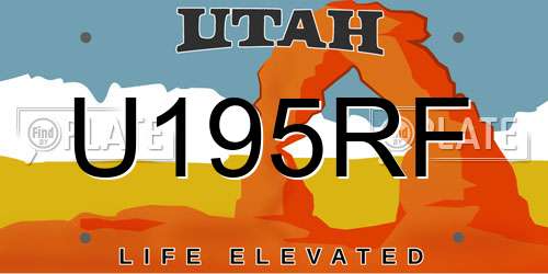 U195RF Utah License Plate