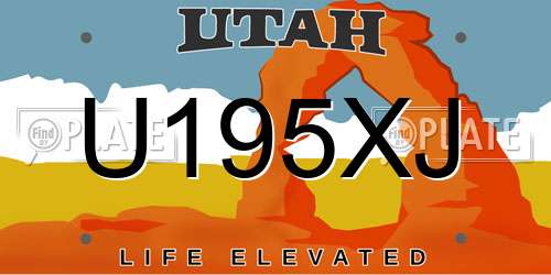 U195XJ Utah License Plate