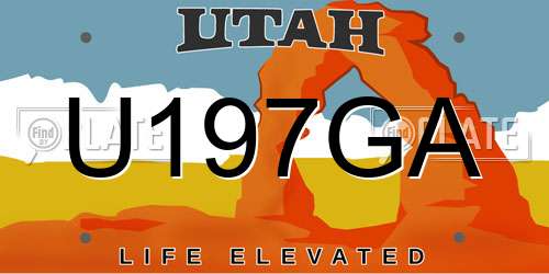 U197GA Utah License Plate