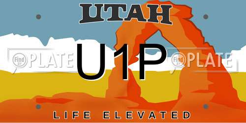 U1P Utah License Plate