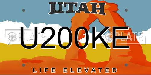 U200KE Utah License Plate
