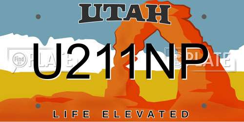 U211NP Utah License Plate
