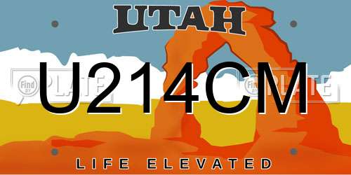 U214CM Utah License Plate