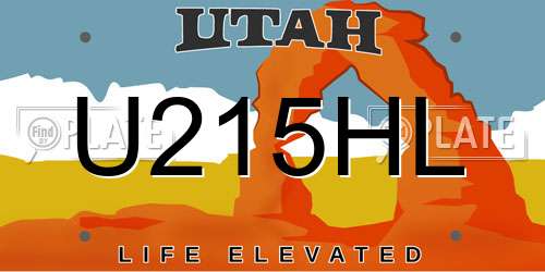 U215HL Utah License Plate