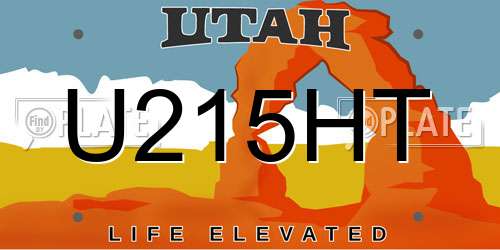 U215HT Utah License Plate