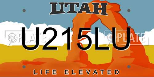 U215LU Utah License Plate