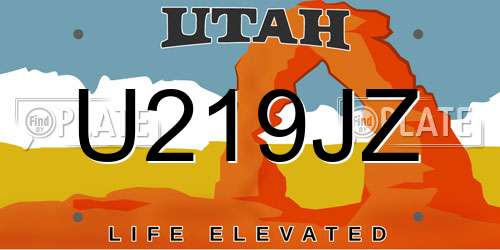 U219JZ Utah License Plate