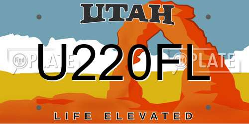 U220FL Utah License Plate