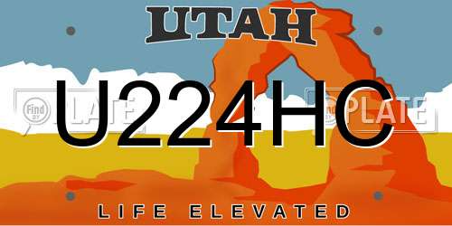 U224HC Utah License Plate