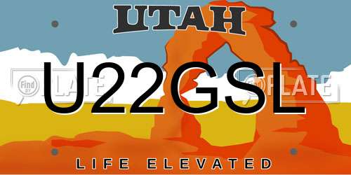 U22GSL Utah License Plate