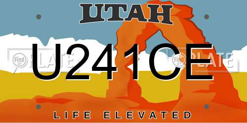 U241CE Utah License Plate